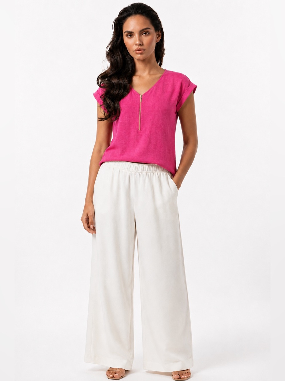 Express Pink Zip Front Blouse | XS | New With Tags